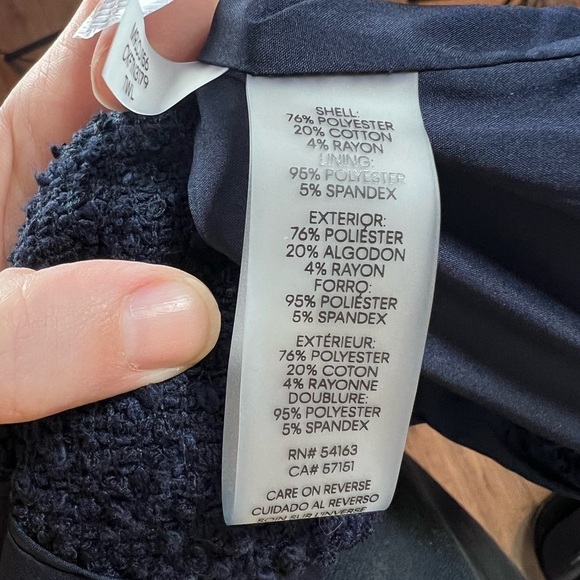 Calvin Klein Navy Tweed Blazer Jacket - Picture 7 of 8